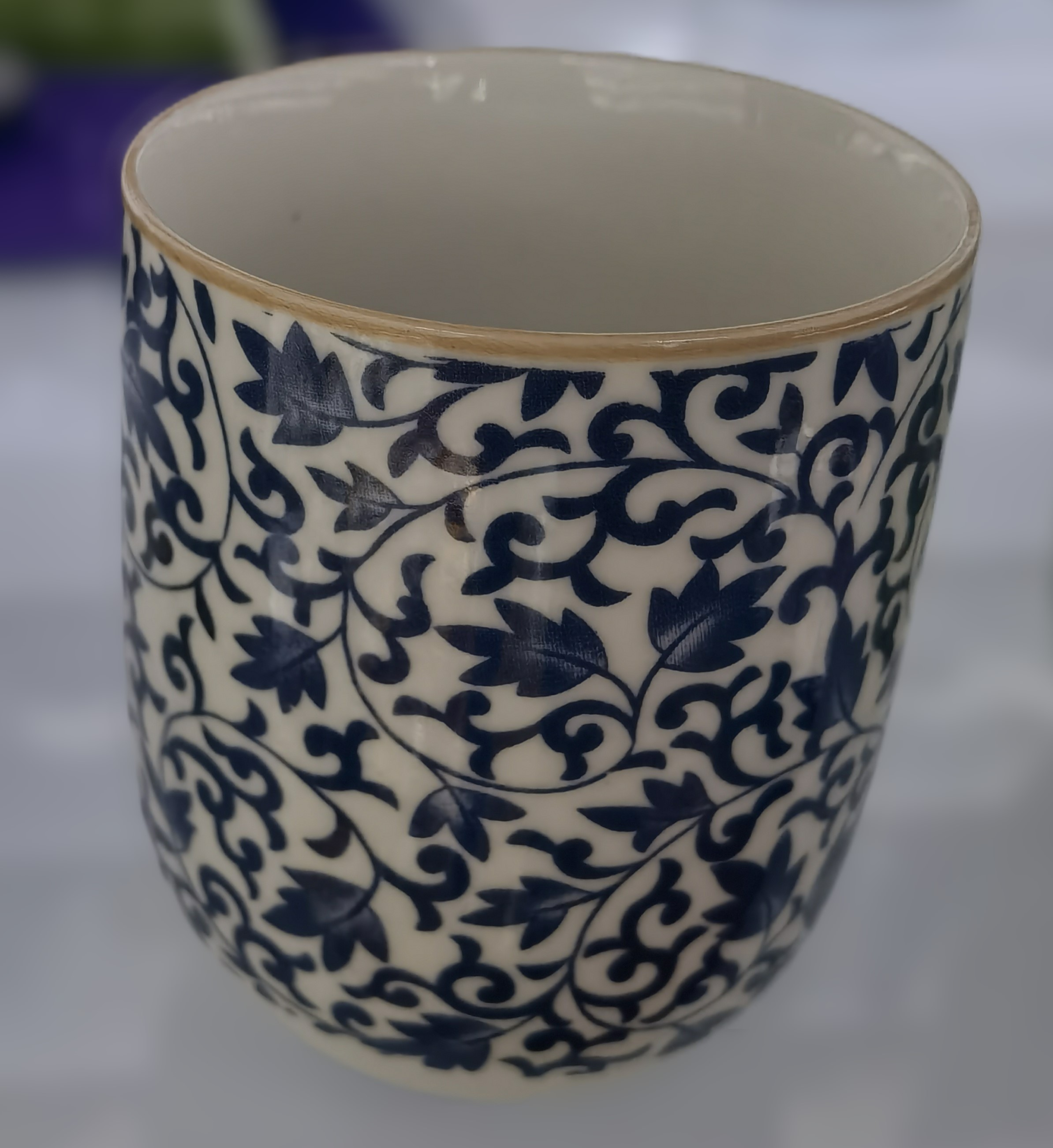 6x Kräuterteetassen - Blaues Muster